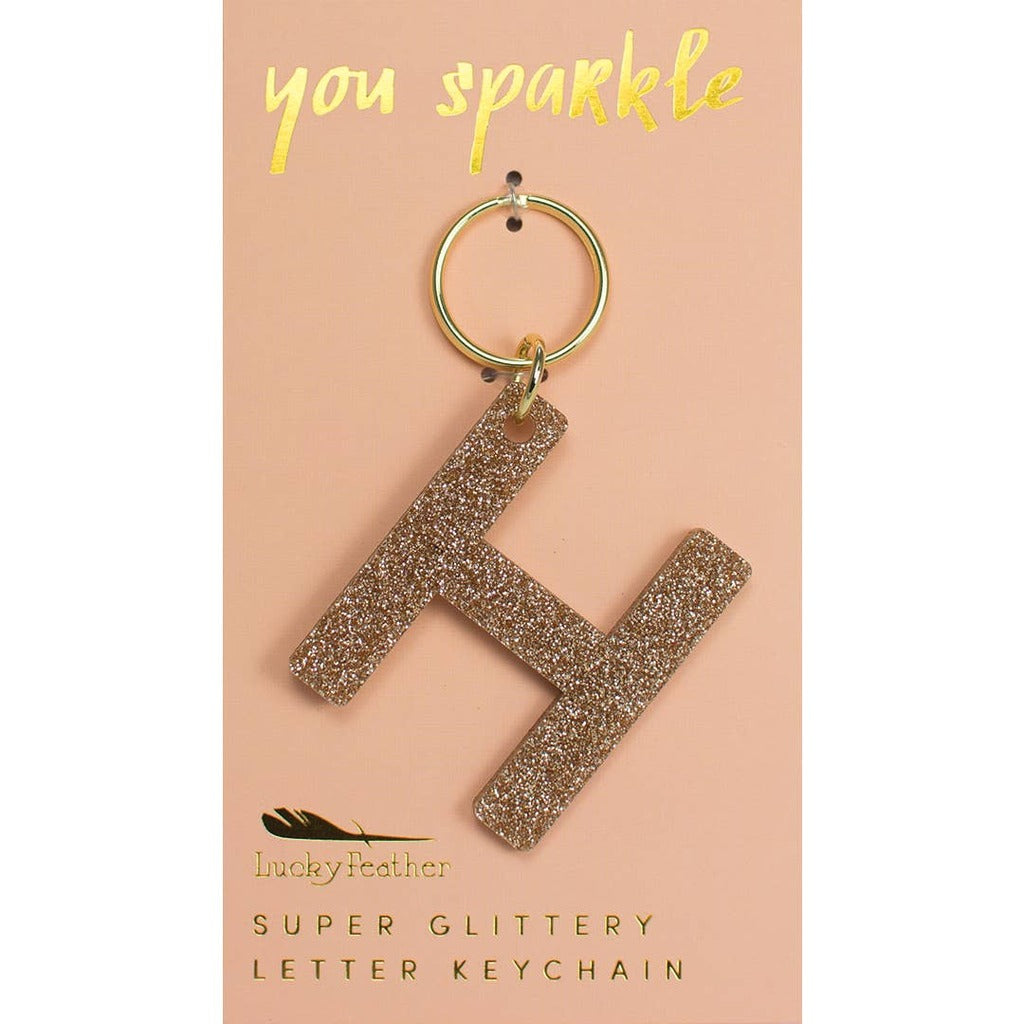 Gold Glitter Keychains - Multiple Letters - Favorite Little Things Co