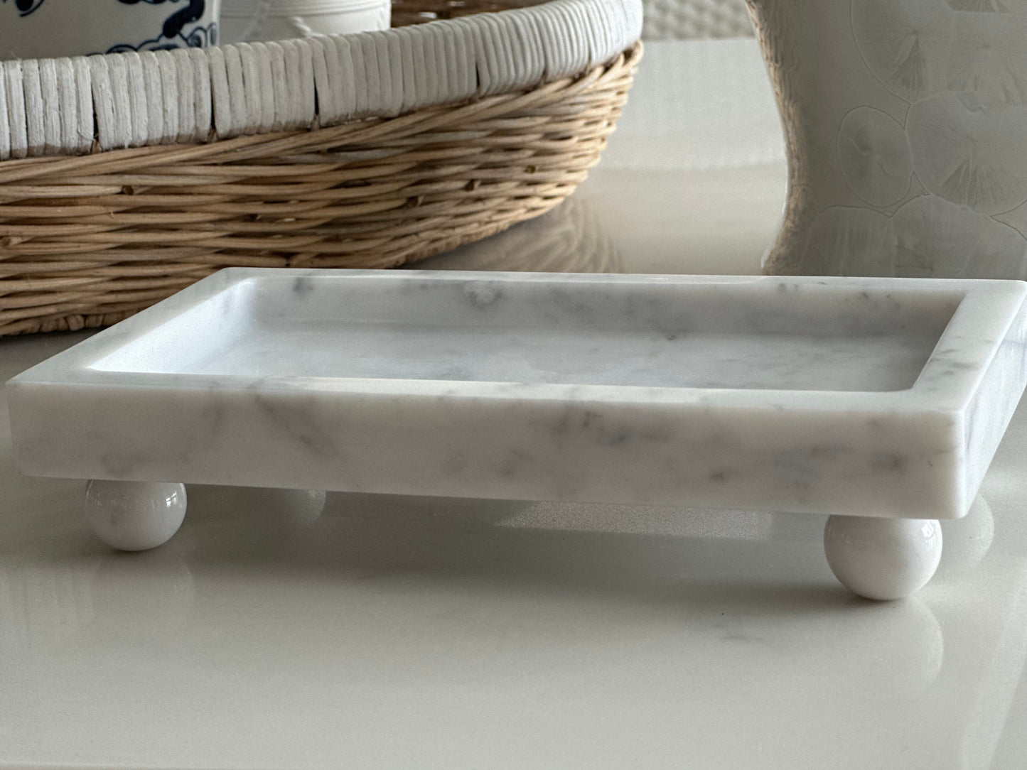 Marble Footed Tray
