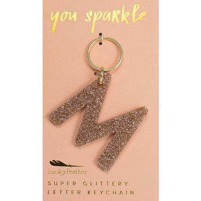 Gold Glitter Keychains - Multiple Letters - Favorite Little Things Co