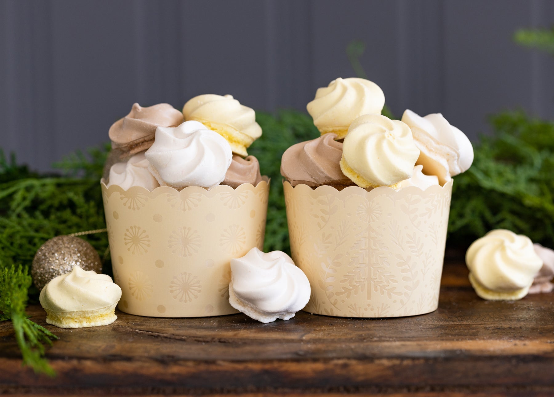 Foiled Cream Christmas Baking Cups - Favorite Little Things Co