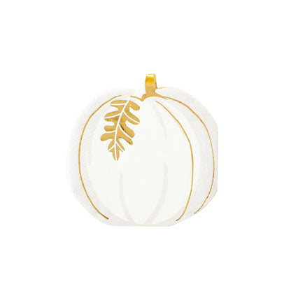 Gold Foiled White Pumpkin Cocktail Napkins - Favorite Little Things Co