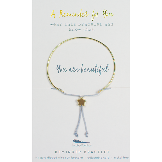 Reminder Bracelet Gold - You Are Beautiful