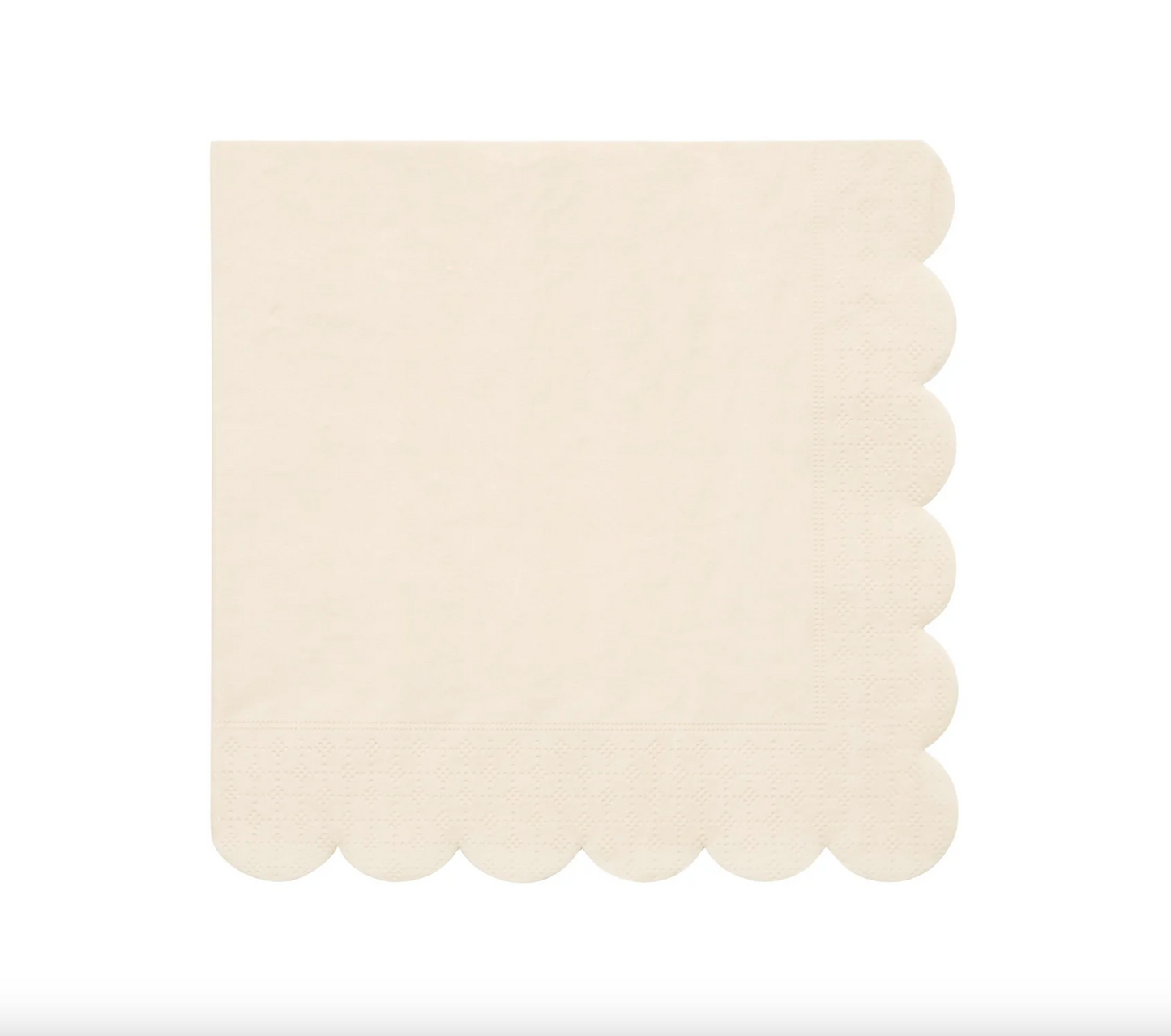 Meri Meri Large Cream Scalloped Paper Napkins