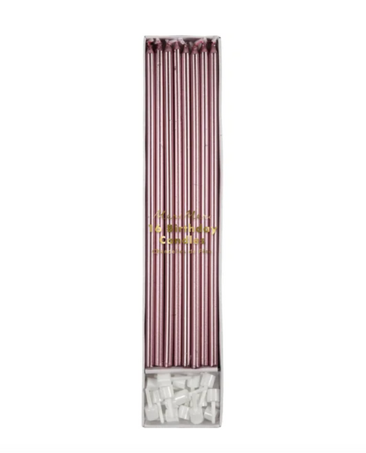 Metallic Pink/Purple Long Candles