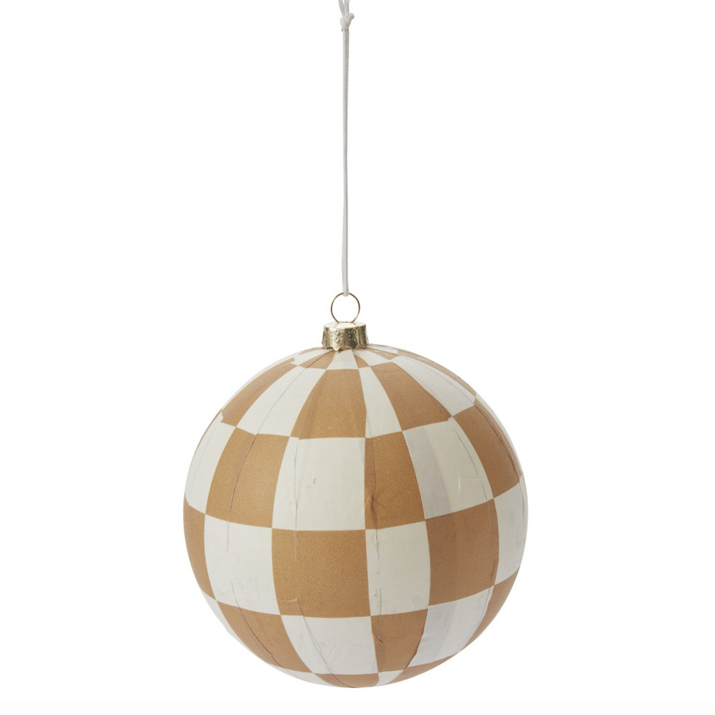 Checkered Ornament White 3.75 - Favorite Little Things Co
