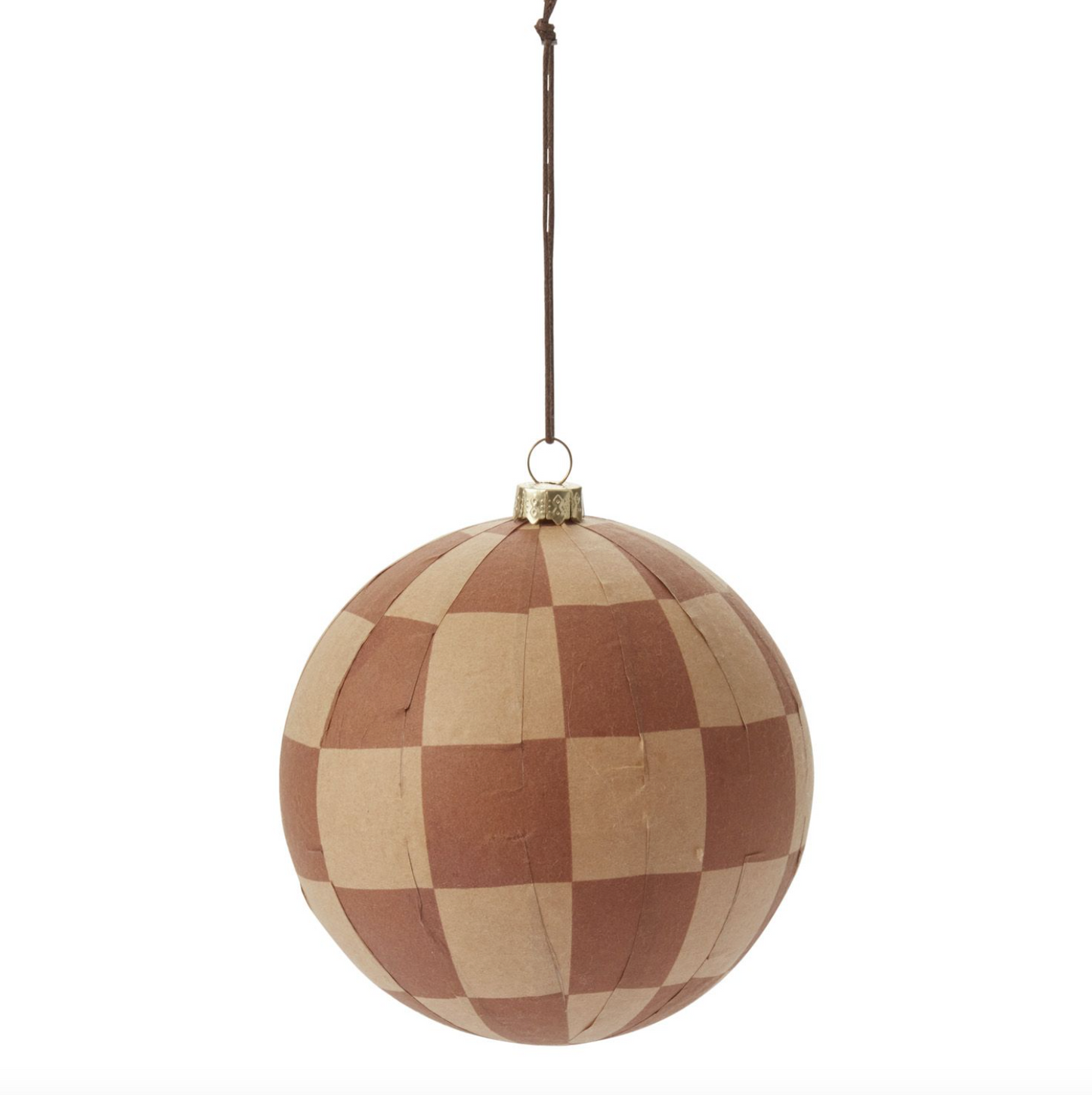 Checkered Ornament Brown 3.75" - Favorite Little Things Co