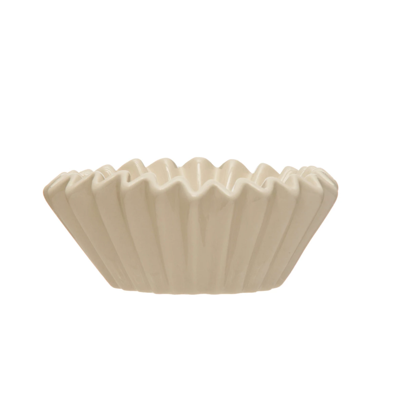 Stoneware Fluted Bowl White