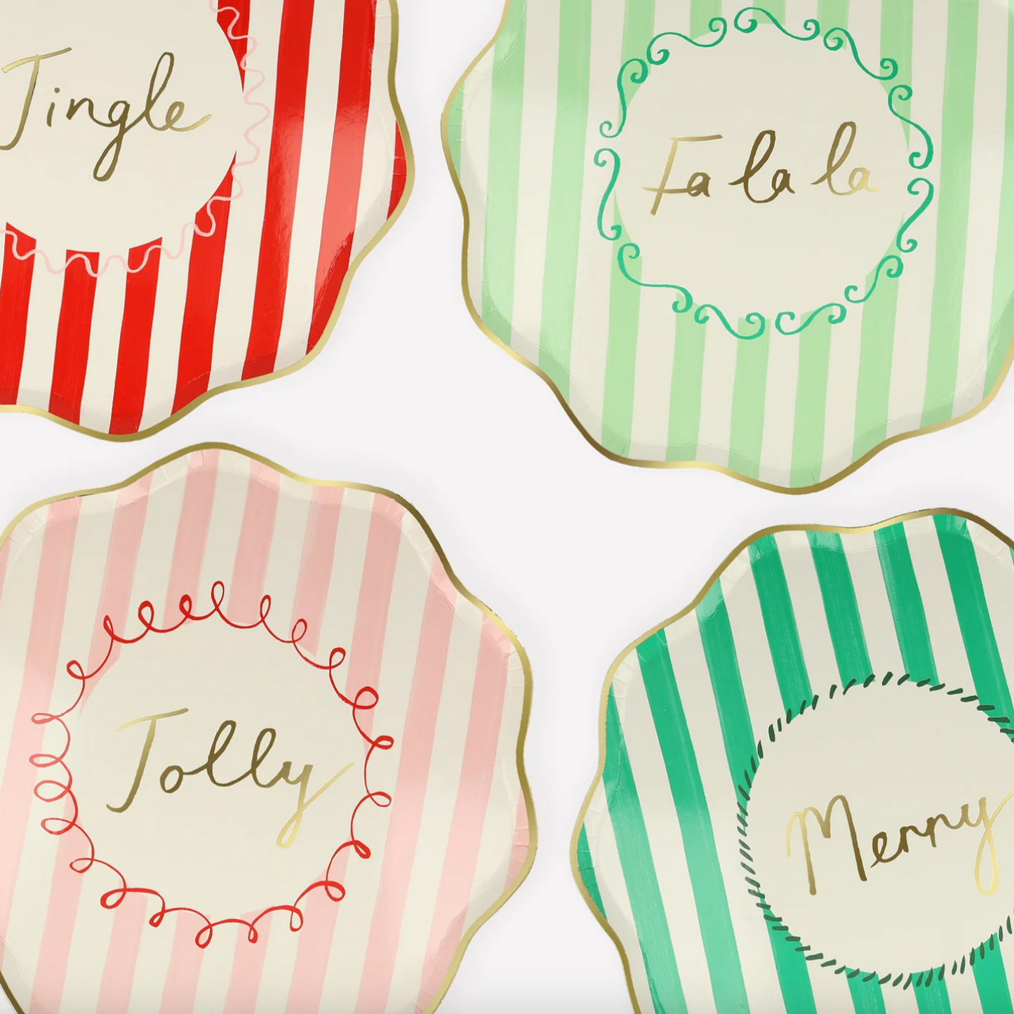 Christmas Striped Dinner Plates - Favorite Little Things Co