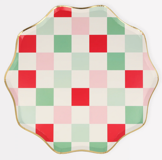 Meri Meri Multi Check Dinner Plates