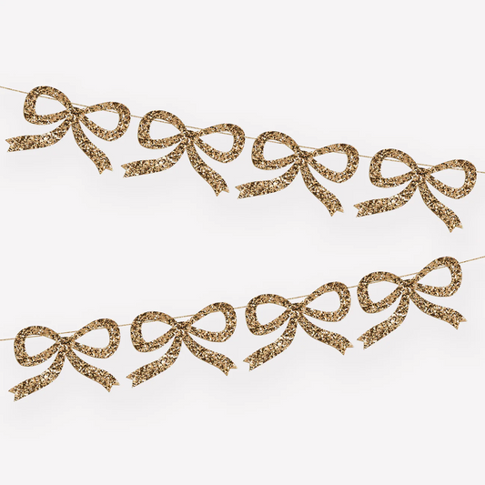 Gold Glitter Bow Garland - Favorite Little Things Co