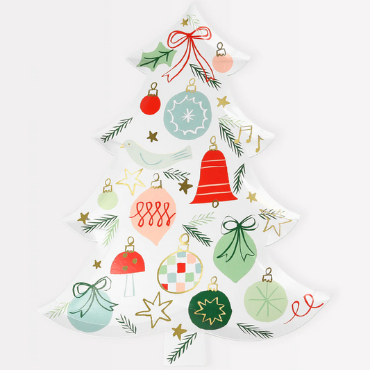 Festive Pattern Tree Plates - Favorite Little Things Co