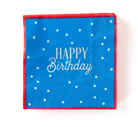 Blue Birthday Cocktail Napkins - Favorite Little Things Co
