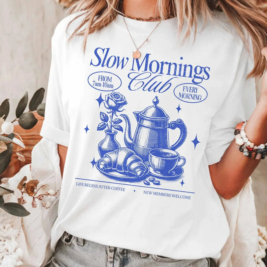 Slow Mornings Club Oversized Tee