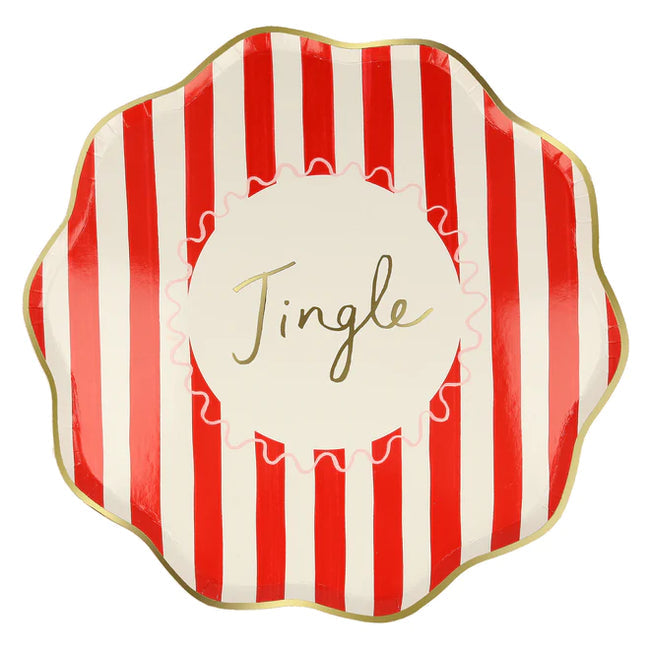 Christmas Striped Dinner Plates - Favorite Little Things Co