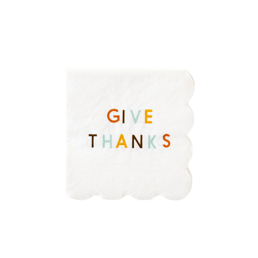 Give Thanks Paper Cocktail Napkins - Favorite Little Things Co