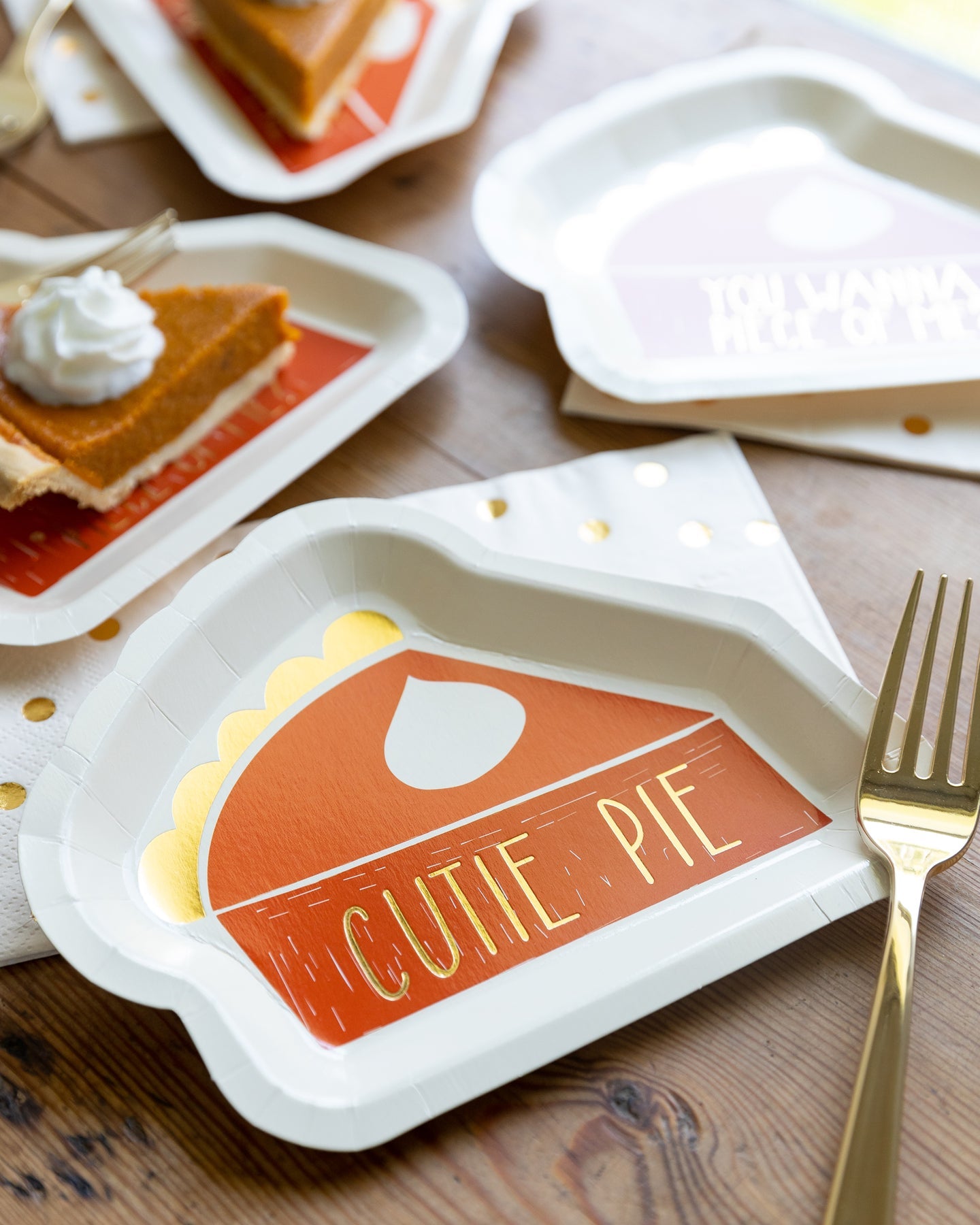 Pie Shaped Paper Plate Set
