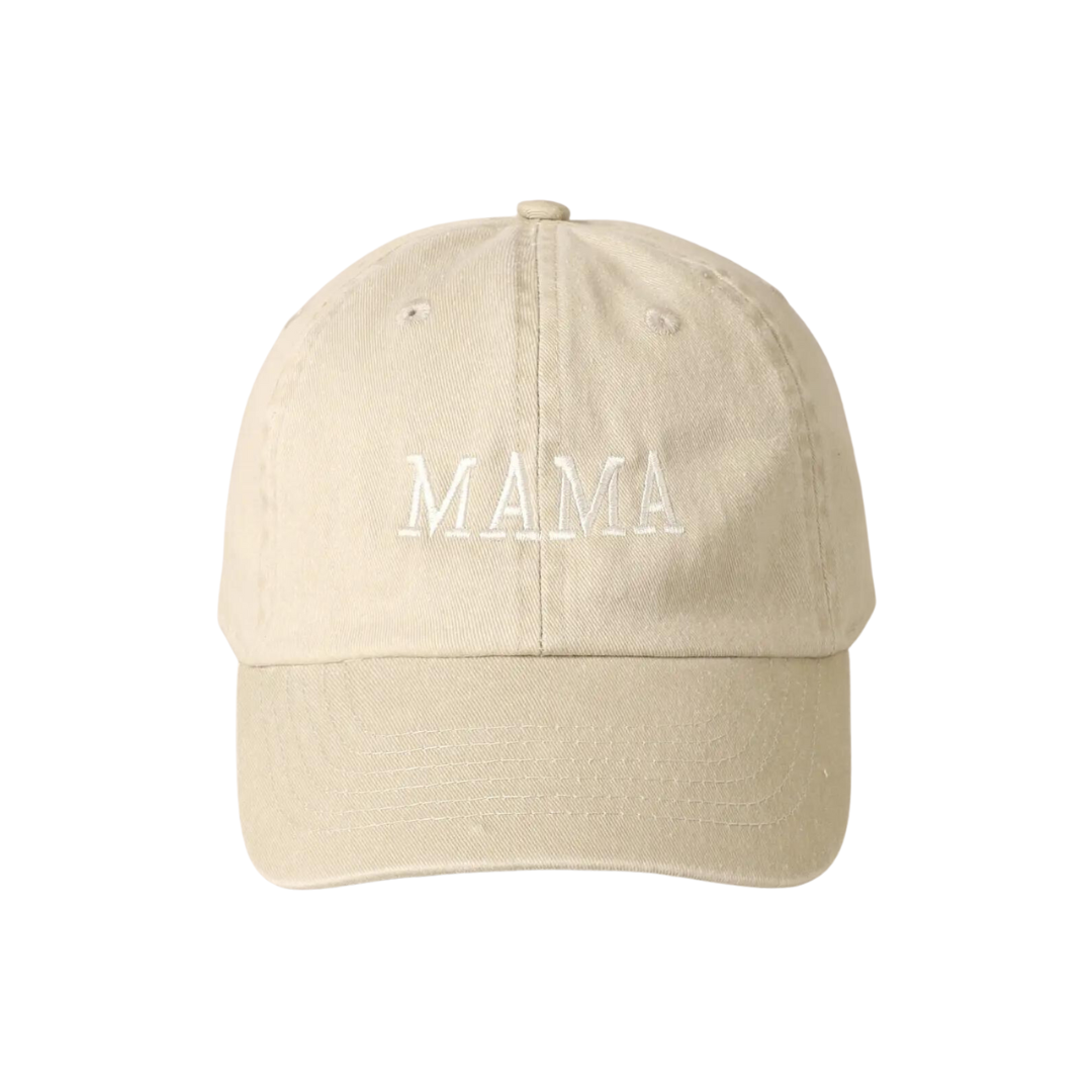 Mama Embroidered Cotton Baseball Cap Hat Sand