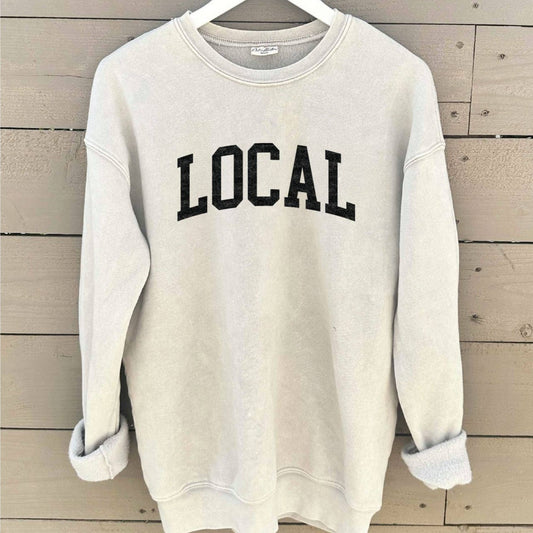 Local Women's Mineral Washed Graphic Sweatshirt