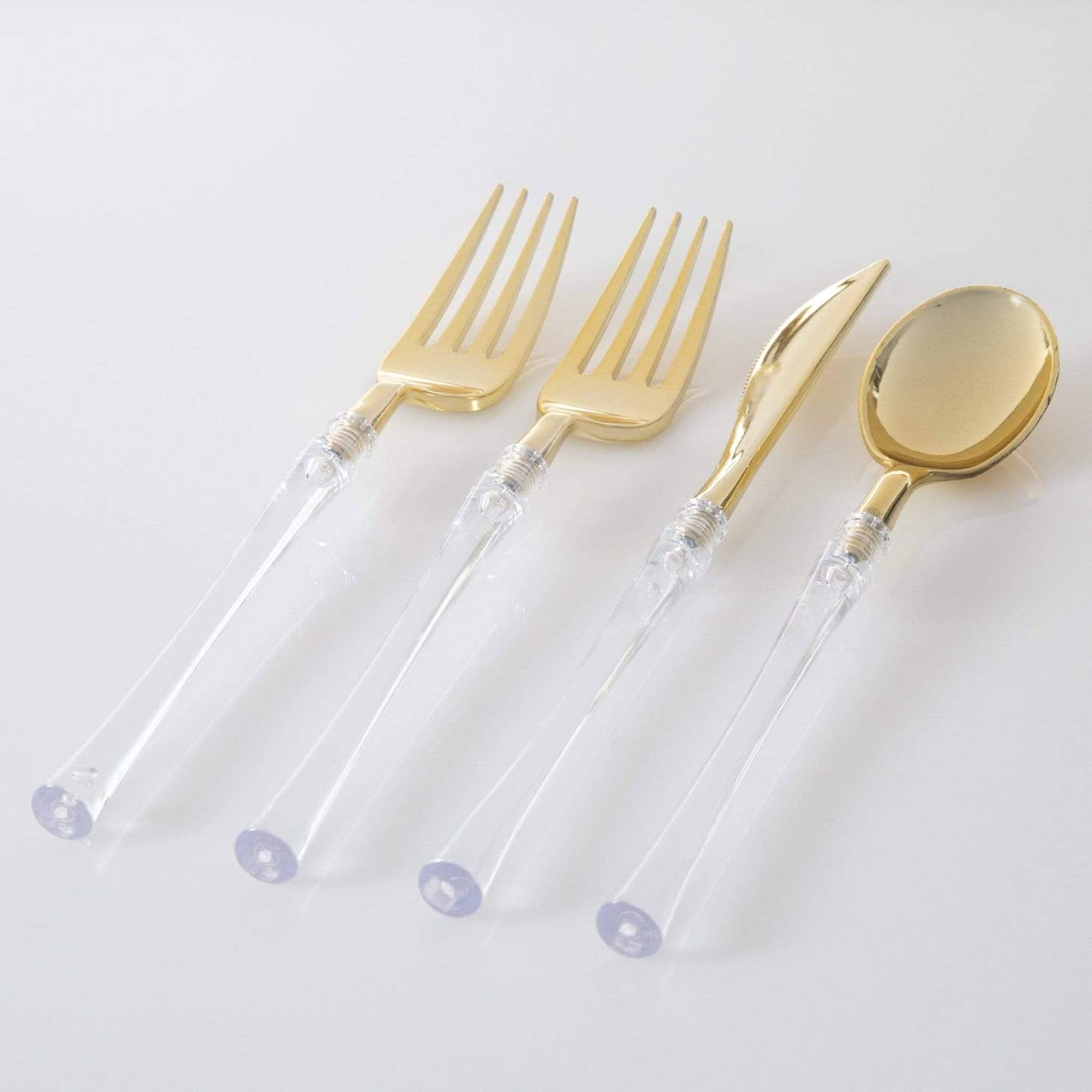 Clear & Gold Plastic Cutlery Set - Favorite Little Things Co