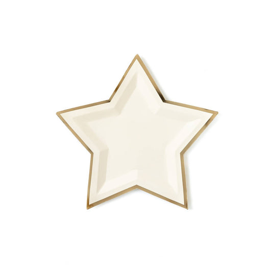 Cream Star Shaped Gold Foiled Plates - Favorite Little Things Co
