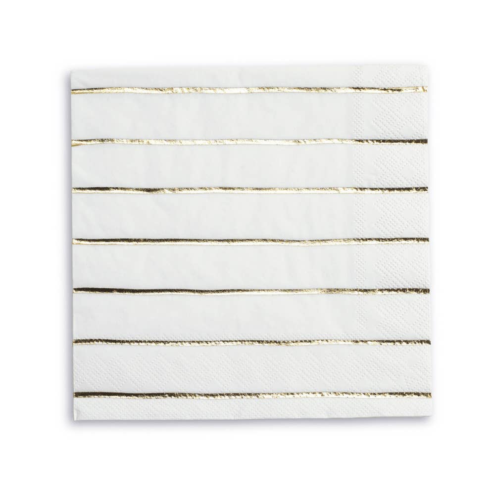 Frenchie Striped Gold Large Napkins - Favorite Little Things Co