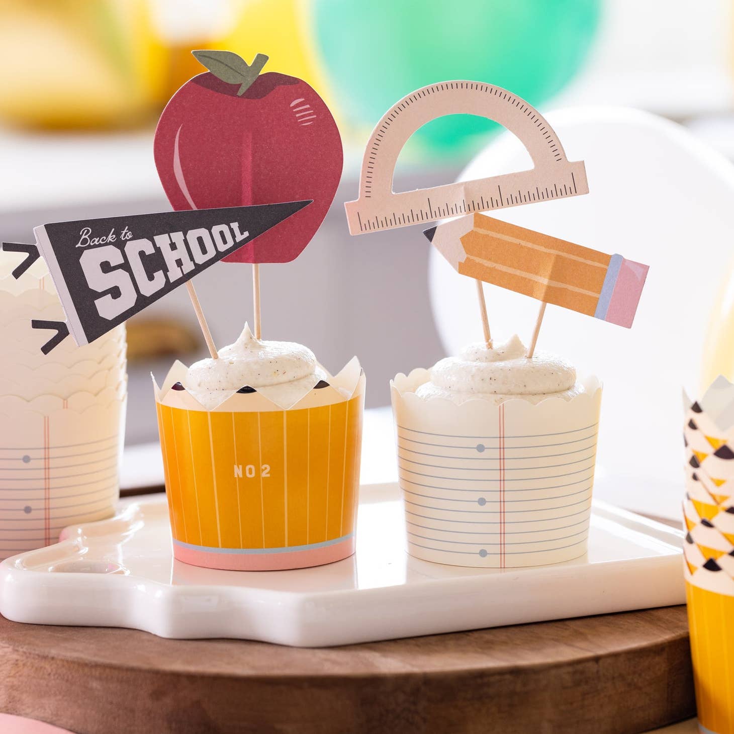 Back to School Baking Cups With Toppers-Favorite Little Things Co