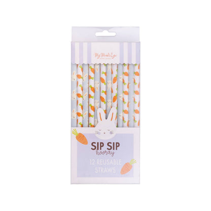 Bunny/Carrot Reusable Straws