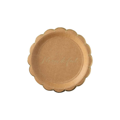 Harvest Thankful Scallop Kraft Plates