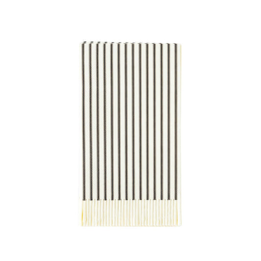 Salem Apothecary Black Ticking Fringe Dinner Napkins