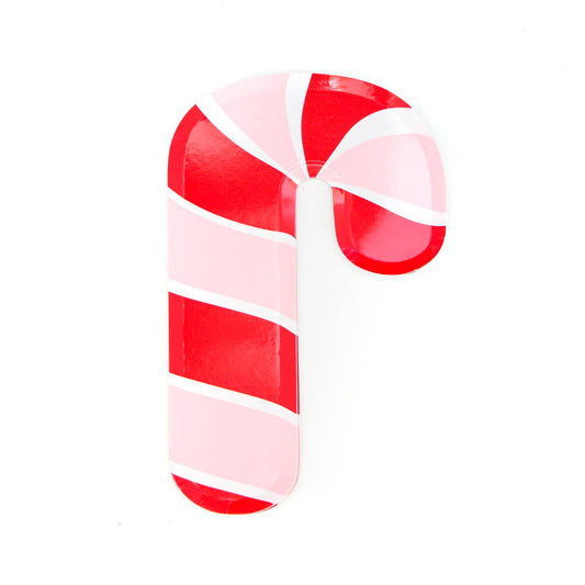 Red and Pink Candy Cane Dessert Paper Plates