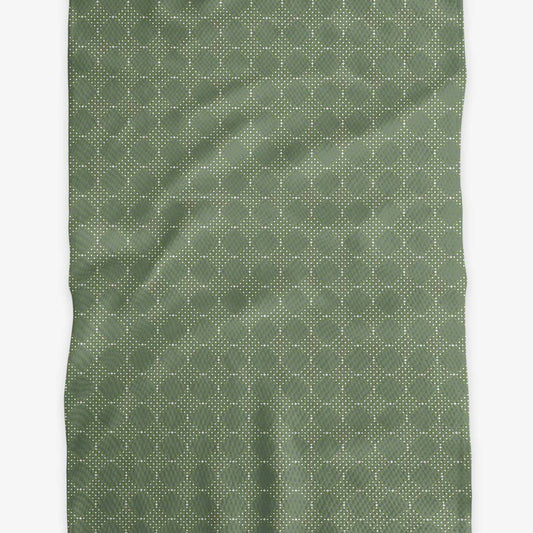 Geometry Pine Green Pointelle Kitchen Towel - Favorite Little Things Co
