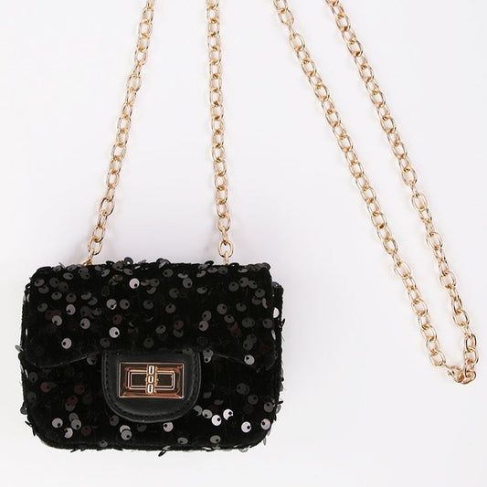 Child Sequin Purse Black