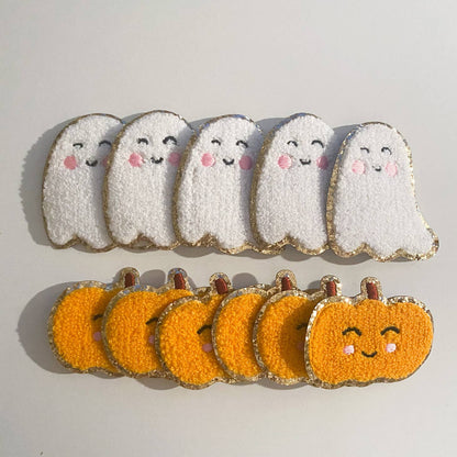 Halloween Chenille Patch Self Adhesive Pumpkin & Ghost Patches - Favorite Little Things Co