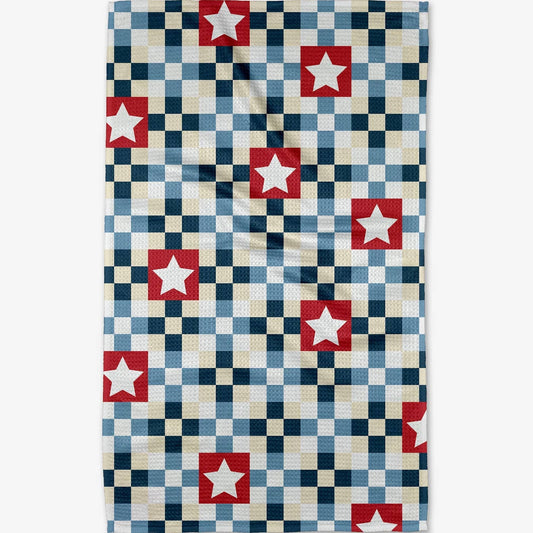 Geometry Red, White, and BBQ Kitchen Tea Towel - Favorite Little Things Co