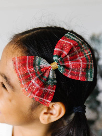 Kids Holiday Christmas Plaid Hair Clip