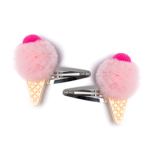 Pompom Ice Cream Snap Clips