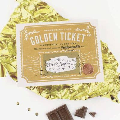 Scratch-Off Golden Ticket Birthday Card from Favorite Little Things