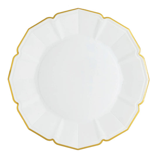 White Dinner Plates With Gold Trim