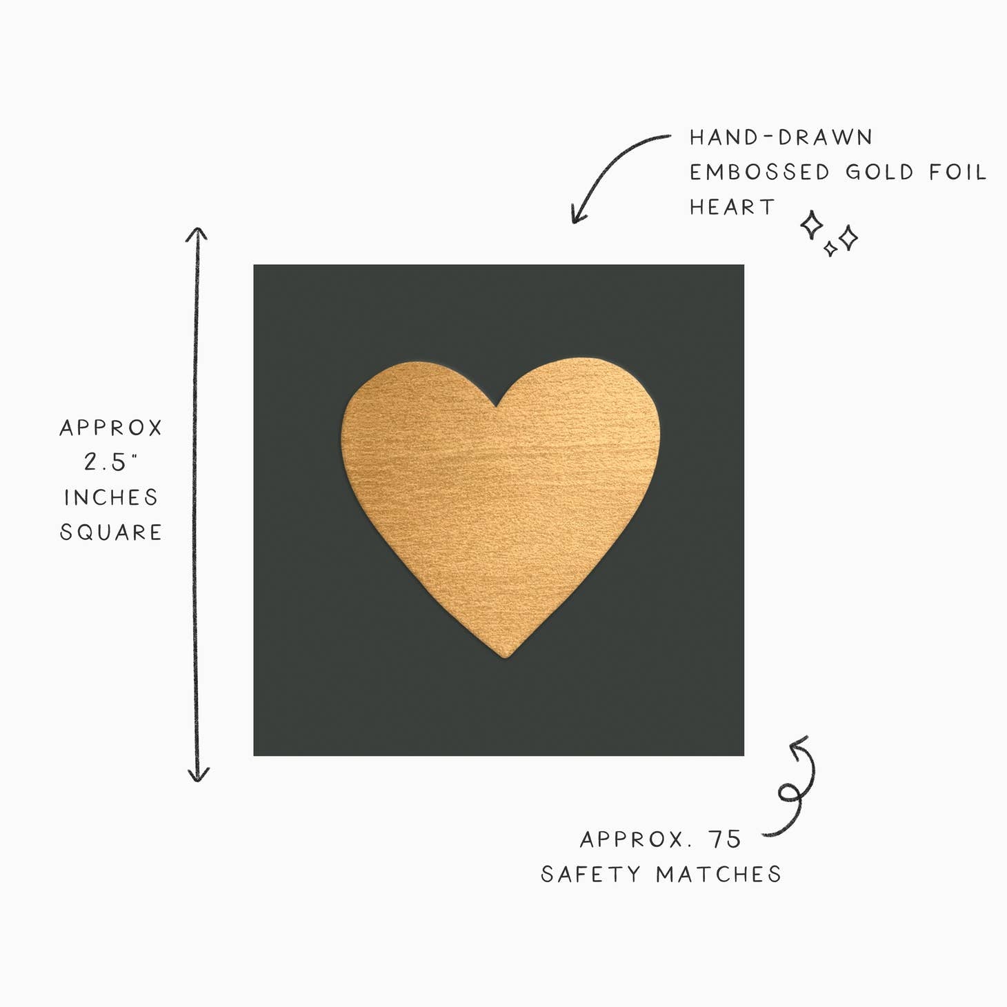 Small Match Box: Embossed Gold Heart - Favorite Little Things