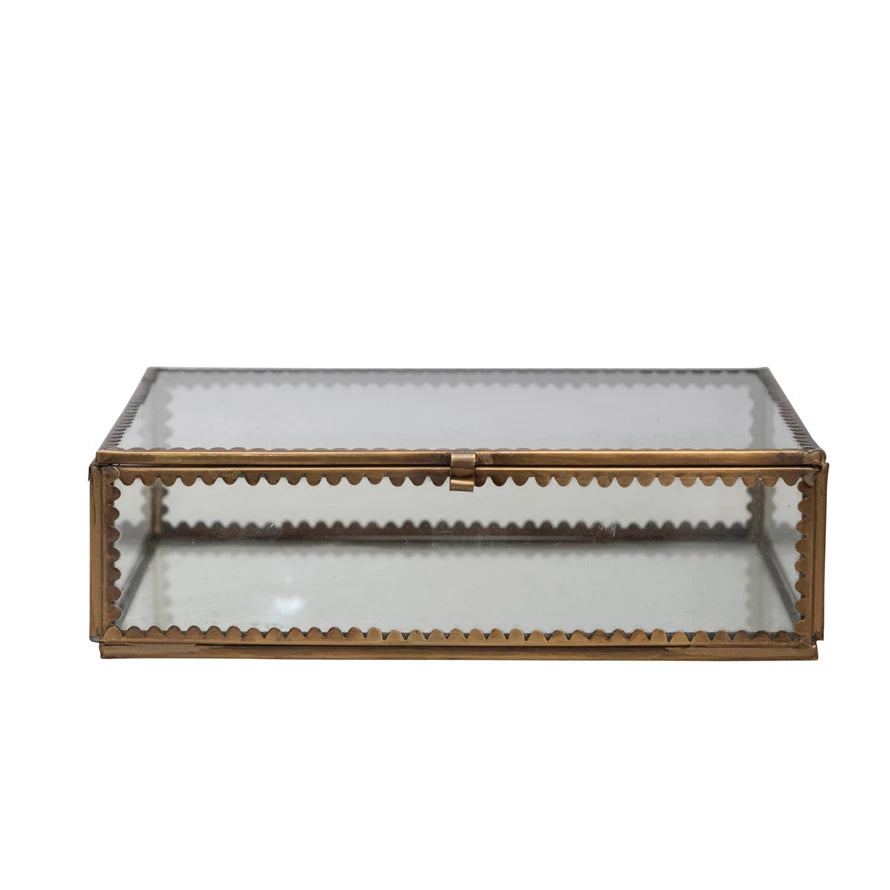 Brass & Glass Display Box w/ Scalloped Edges - Favorite Little Things Co