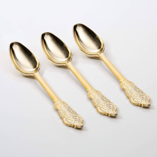 Venetian Design Gold Plastic Spoons 20 Spoons