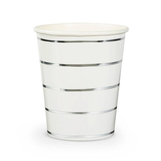 Frenchie Striped Silver Cups - Favorite Little Things Co
