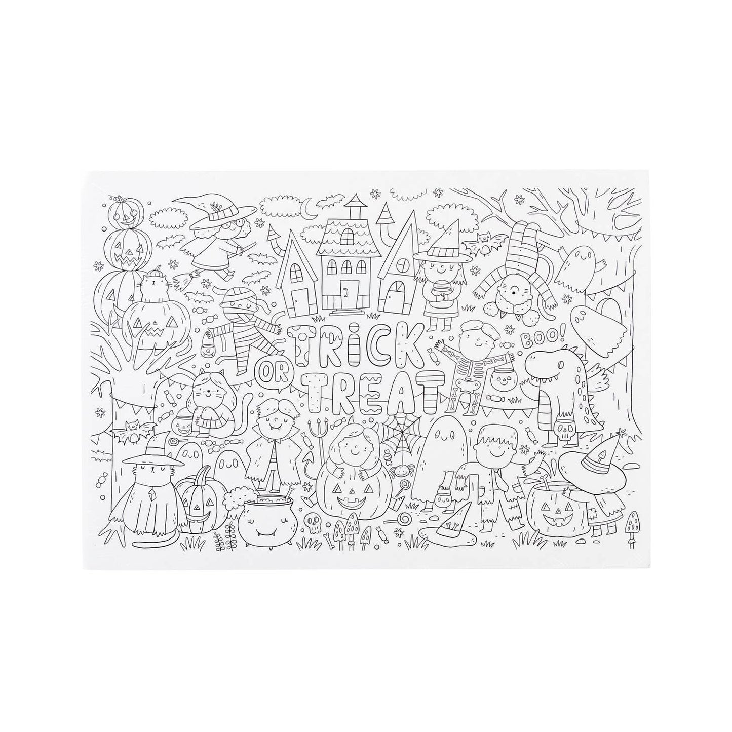 Halloween Coloring Paper Placemat 12ct - Favorite Little Things Co