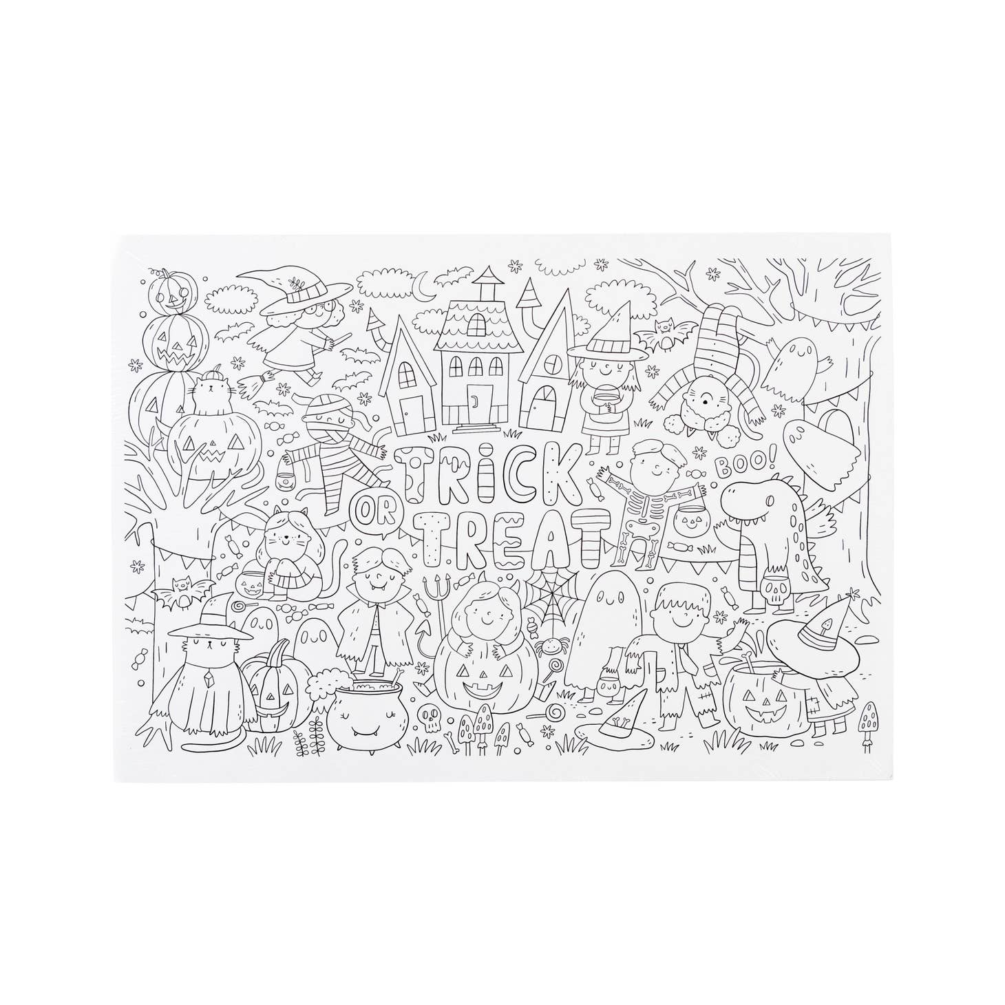 Halloween Coloring Paper Placemat 12ct - Favorite Little Things Co