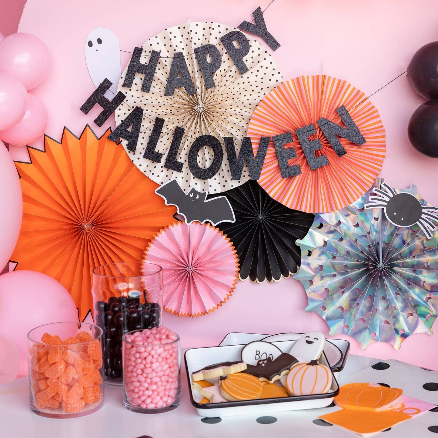Happy Halloween Black Glitter Banner - Favorite Little Things Co