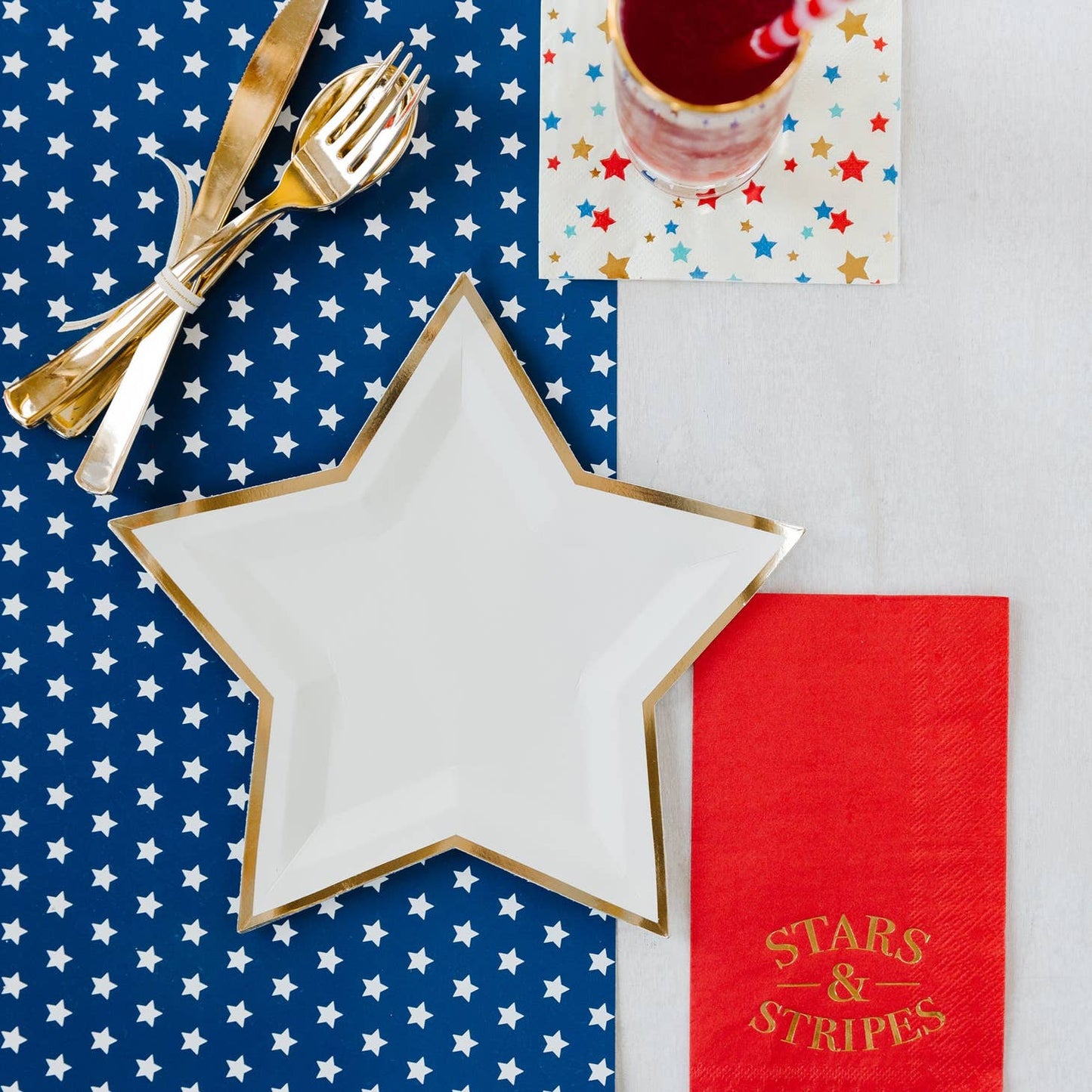 Gold Foiled Stars and Stripes Guest Towel Napkins - Favorite Little Things Co