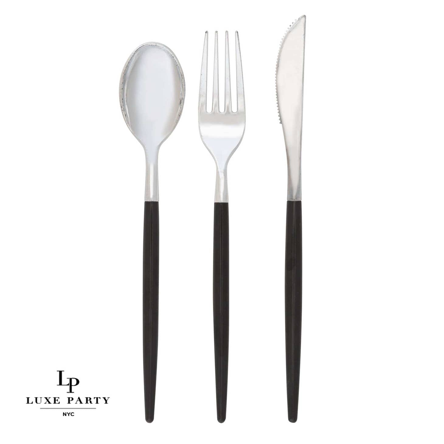 Black & Silver Plastic Cutlery Set - Favorite Little Things Co