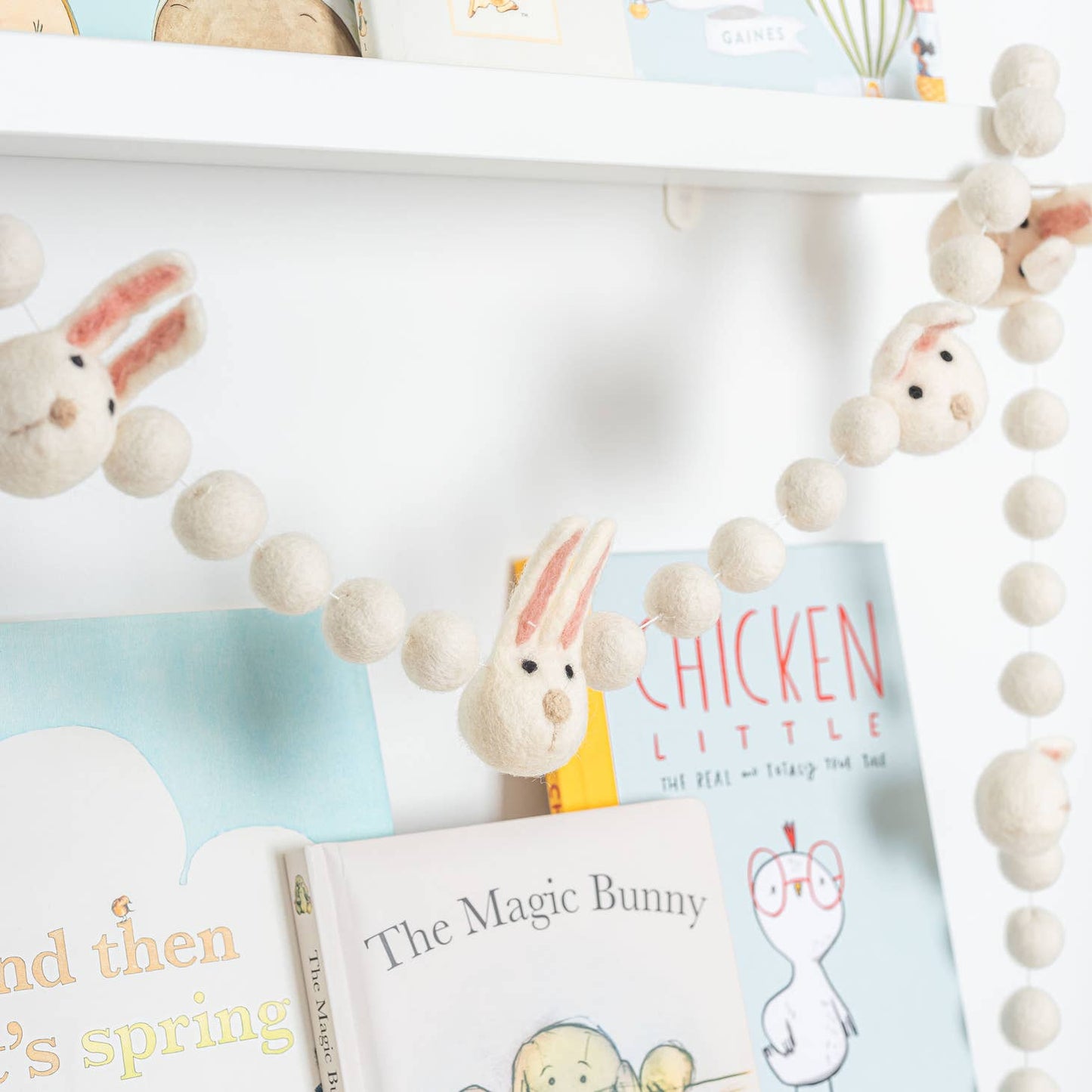 Felt White Easter Bunny Felt Garland