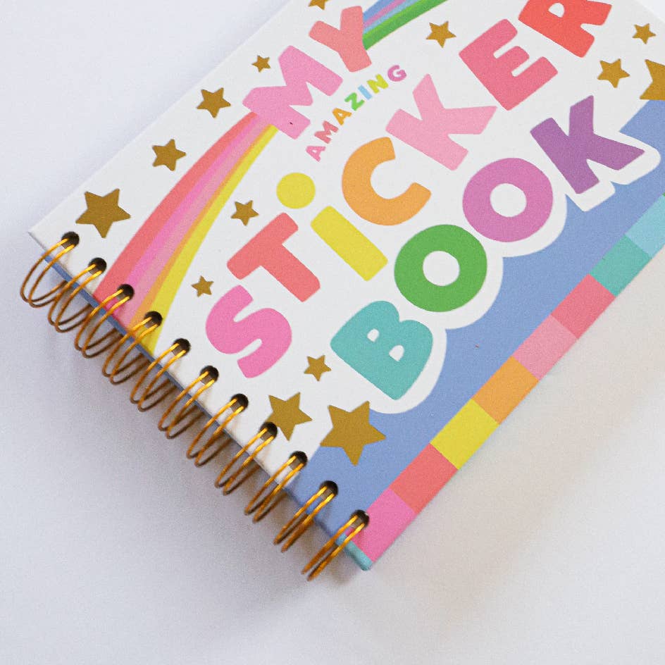 Rainbow Fun - Hardcover Retro Style Sticker Book