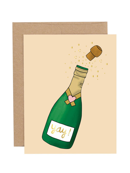 Champagne Yay Congratulations Greeting Card - Favorite Little Things Co